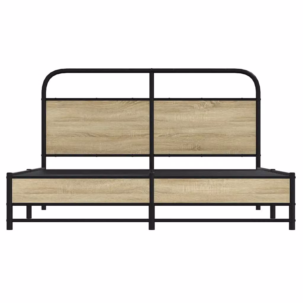 Berkfield Home Sonoma Oak King Size Bed Frame in Brown, W/D/H: 150 x 200 cm – 3