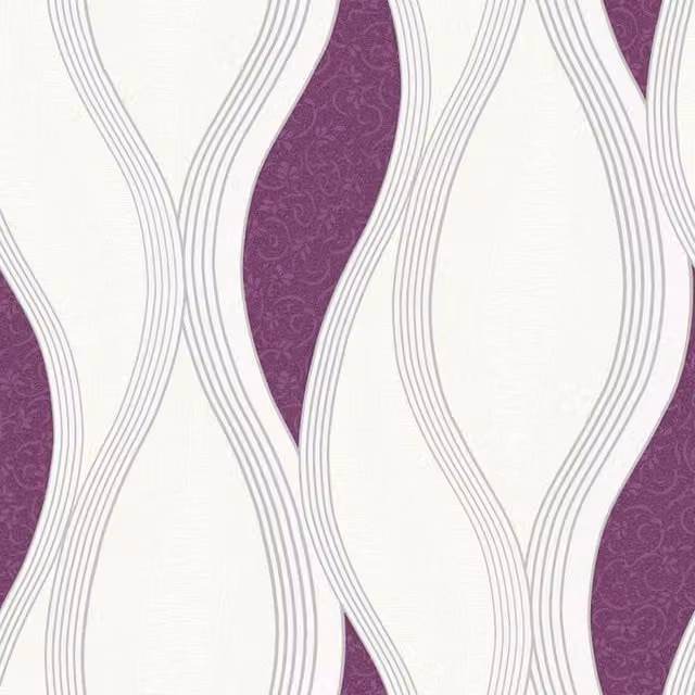 Direct Wallpapers Wave Textured Abstract Geometric Wallpaper in Purple