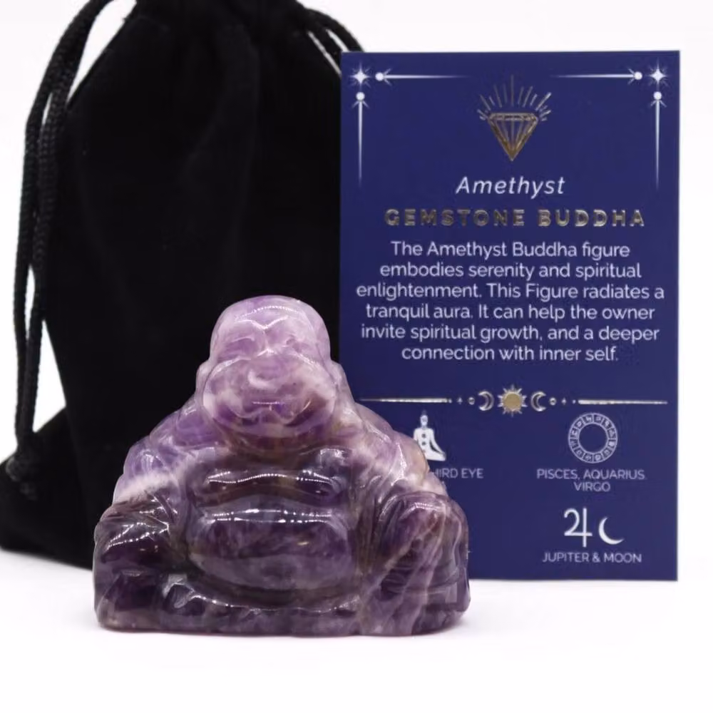 KDMD Amethyst Large Buddha Statue in Purple Stone for Tabletop Decor – 2