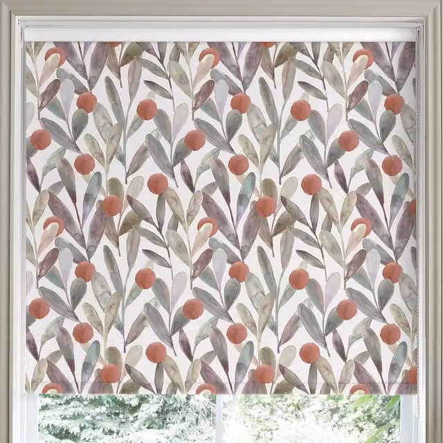 Voyage Maison Enso Made to Measure Blackout Roller Blind in Mulberry Multicolour Floral Design