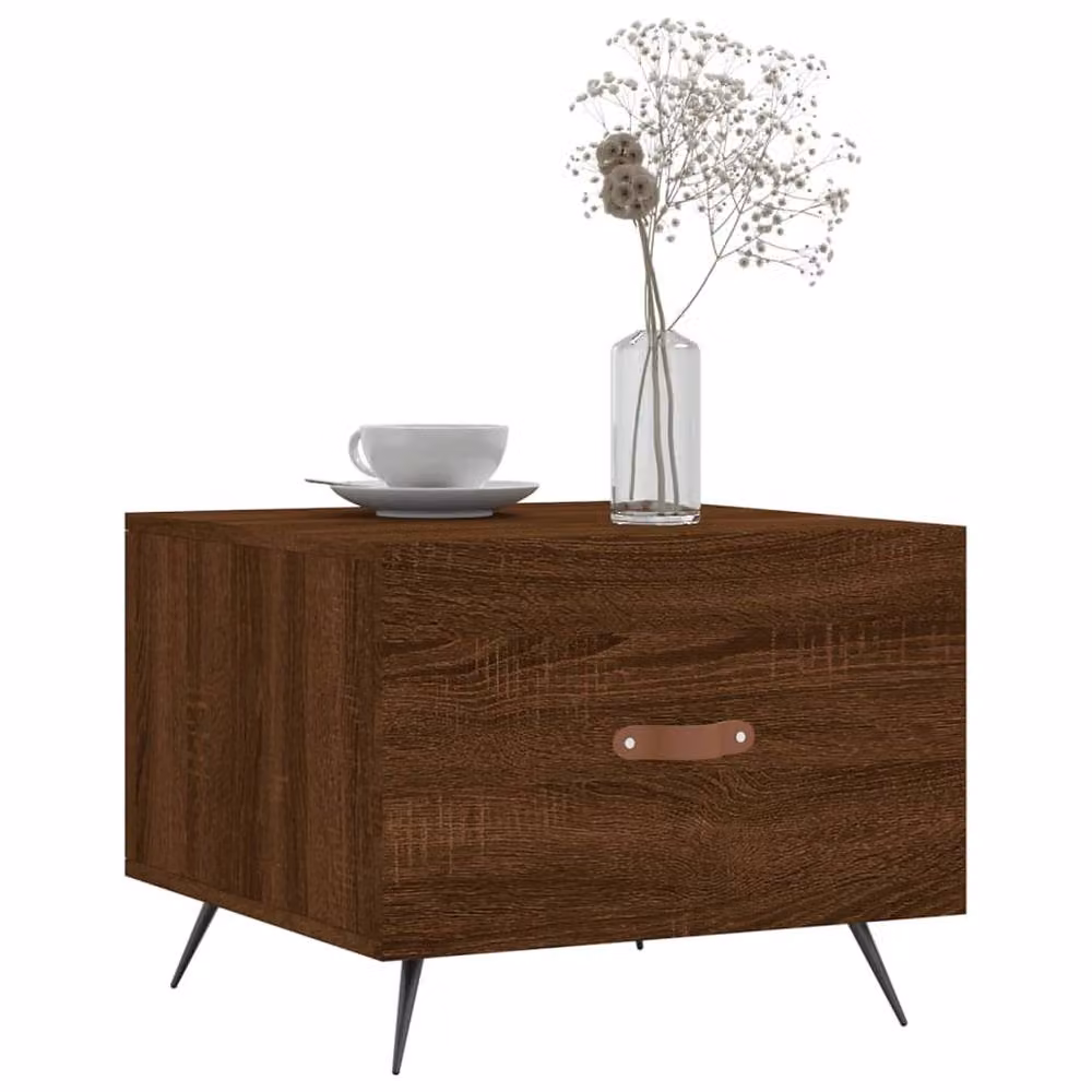 Berkfield Home Set of 2 Brown Oak Coffee Tables, W/D/H: 50 x 50 x 40 cm – 2