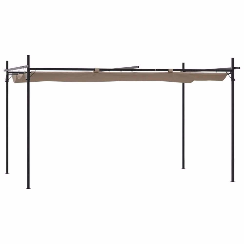 Berkfield Home Pergola with Retractable Roof in Taupe Beige, W: 395 cm, D: 292 cm, H: 230 cm – 2