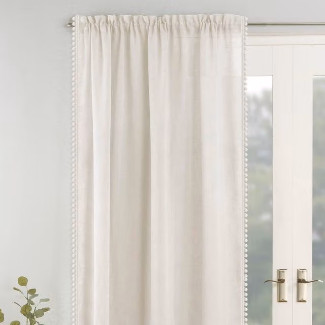 Terrys Tahiti Cream Single Voile Rod Pocket Curtain