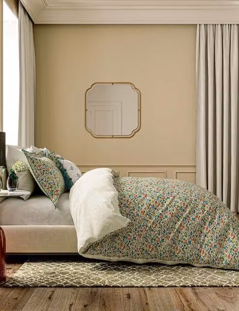V&A Blossom Harmony Single (3 ft) Pure Cotton Floral Bedding Set, Multicolour