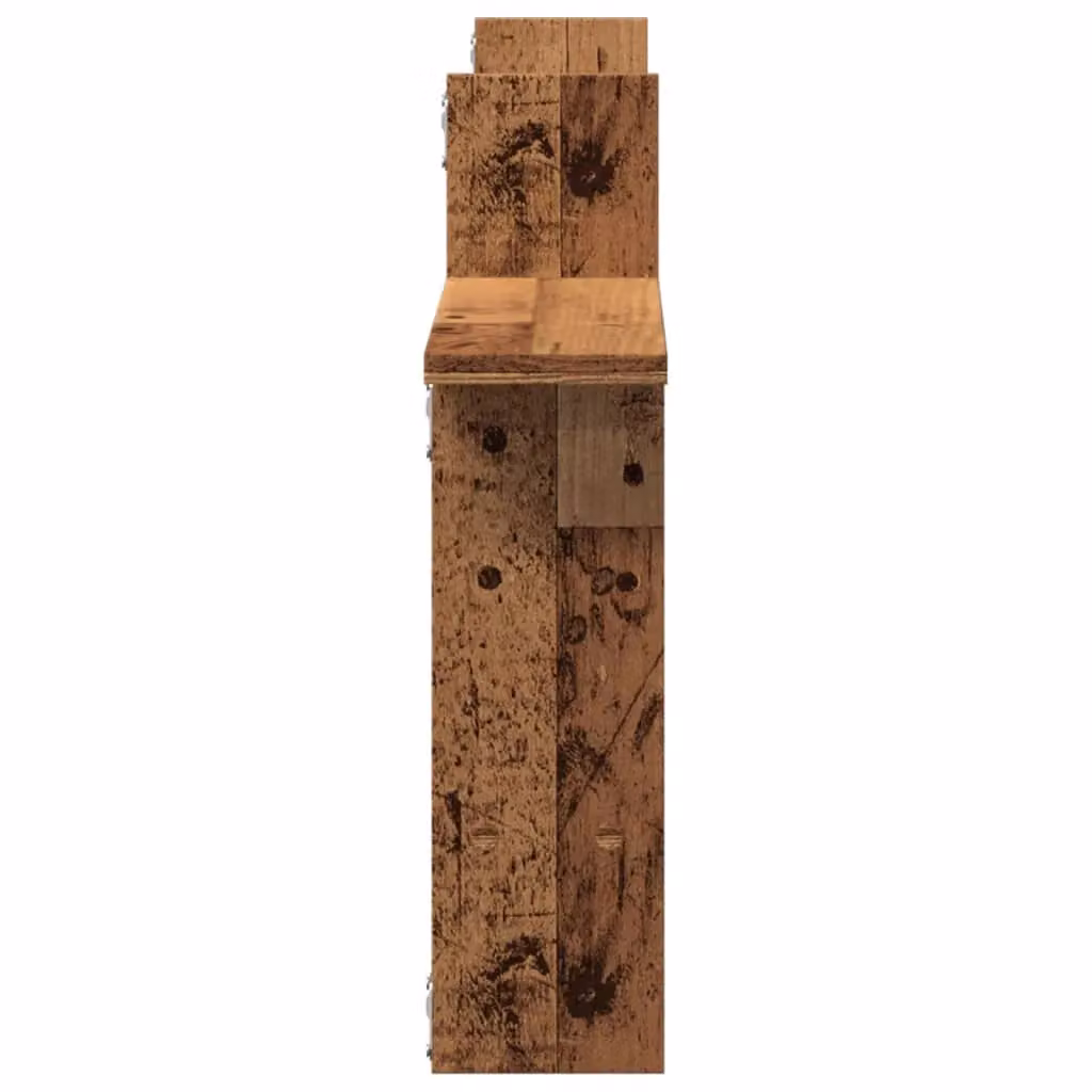 Berkfield Home Set of 2 Rustic Old Wood Wall Shelves in Brown, W/D/H: 50 x 12 x 50 cm – 3