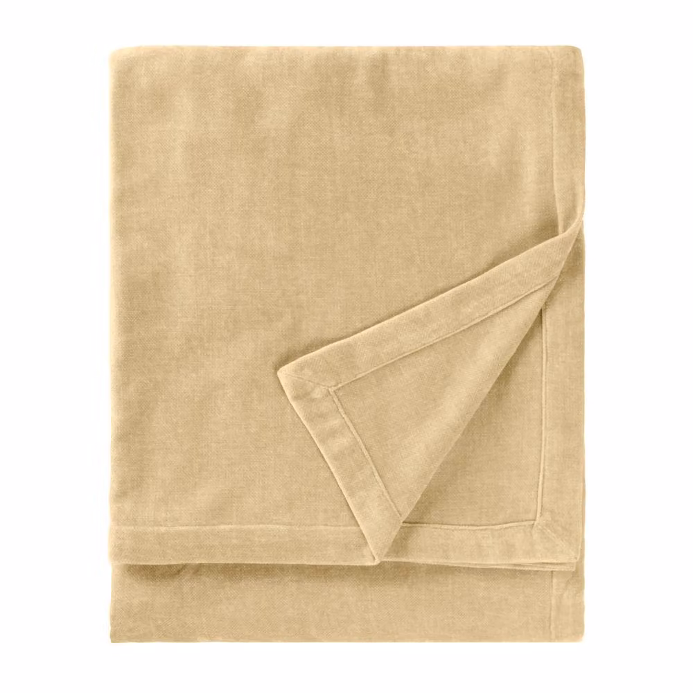 Yard Heavy Chenille Velvet Throw in Beige/Sand, W: 150 cm, D: 200 cm – 2