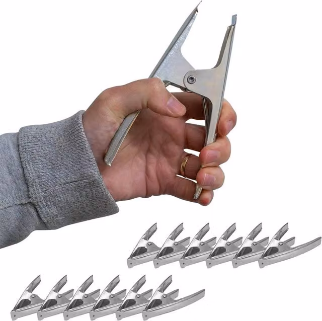 Nordara Pack of 12 Heavy Duty Silver Spring Clamps and Tarpaulin Clips – 1