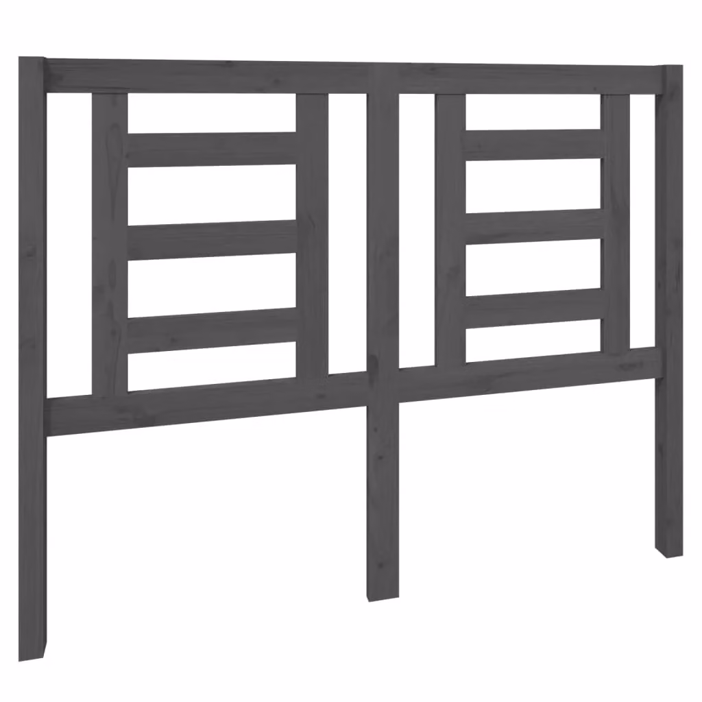 Berkfield Home Grey Rustic Solid Pine Wood Bed Headboard W: 126 cm, D: 4 cm, H: 100 cm – 2