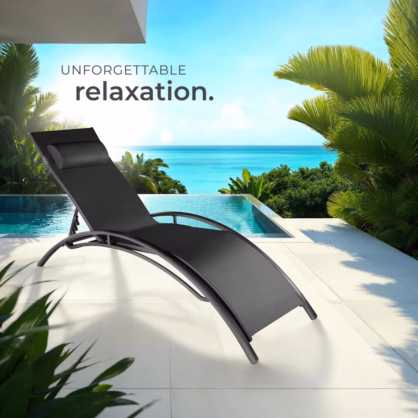 tectake Alina 2 Seater Sun Lounger Set in Black – 8