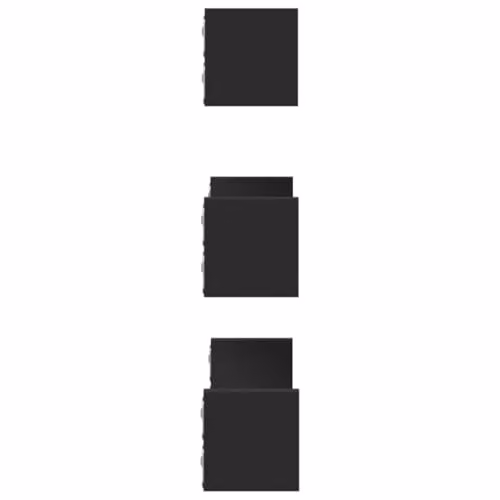 vidaXL Set of 3 Black MDF Wall Shelves – 4