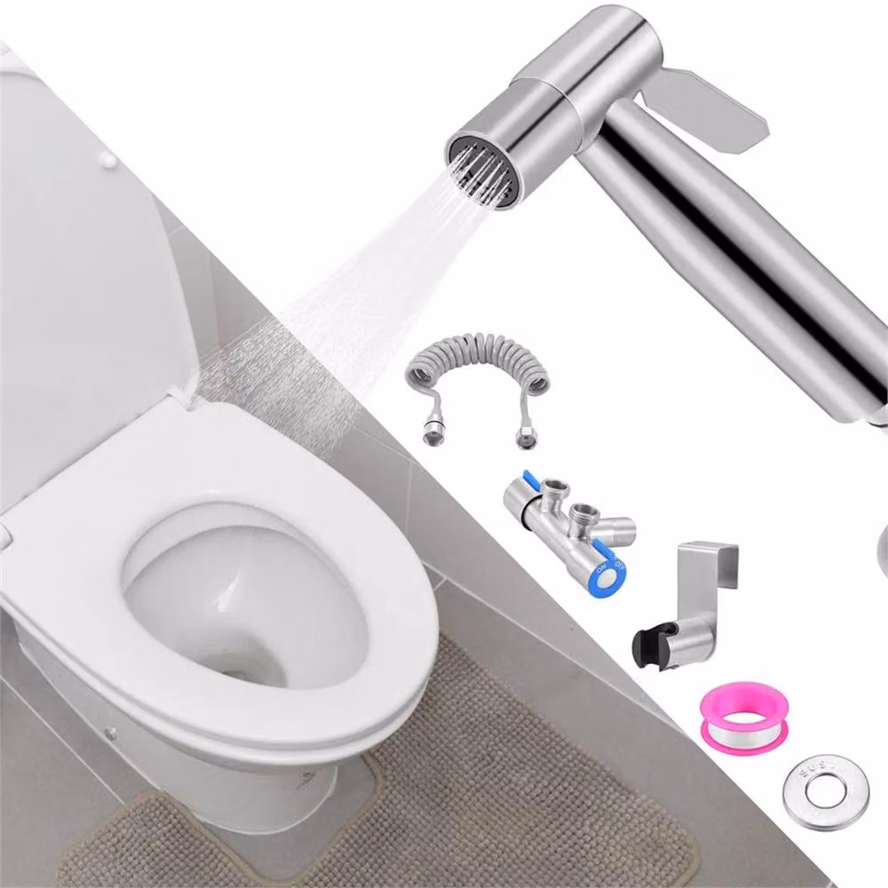 Nordara Handheld Bidet Shower Spray Kit in Silver Stainless Steel, Diameter: 11 cm – 2