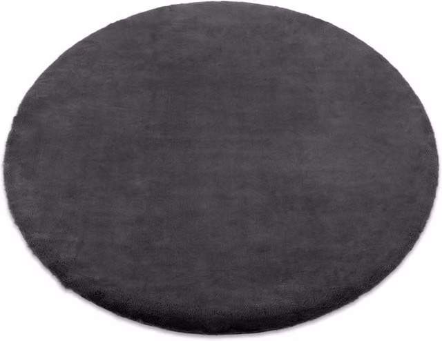 RugsX Bunny Rug in Grey Faux Fur, Diameter: 140 cm – 1