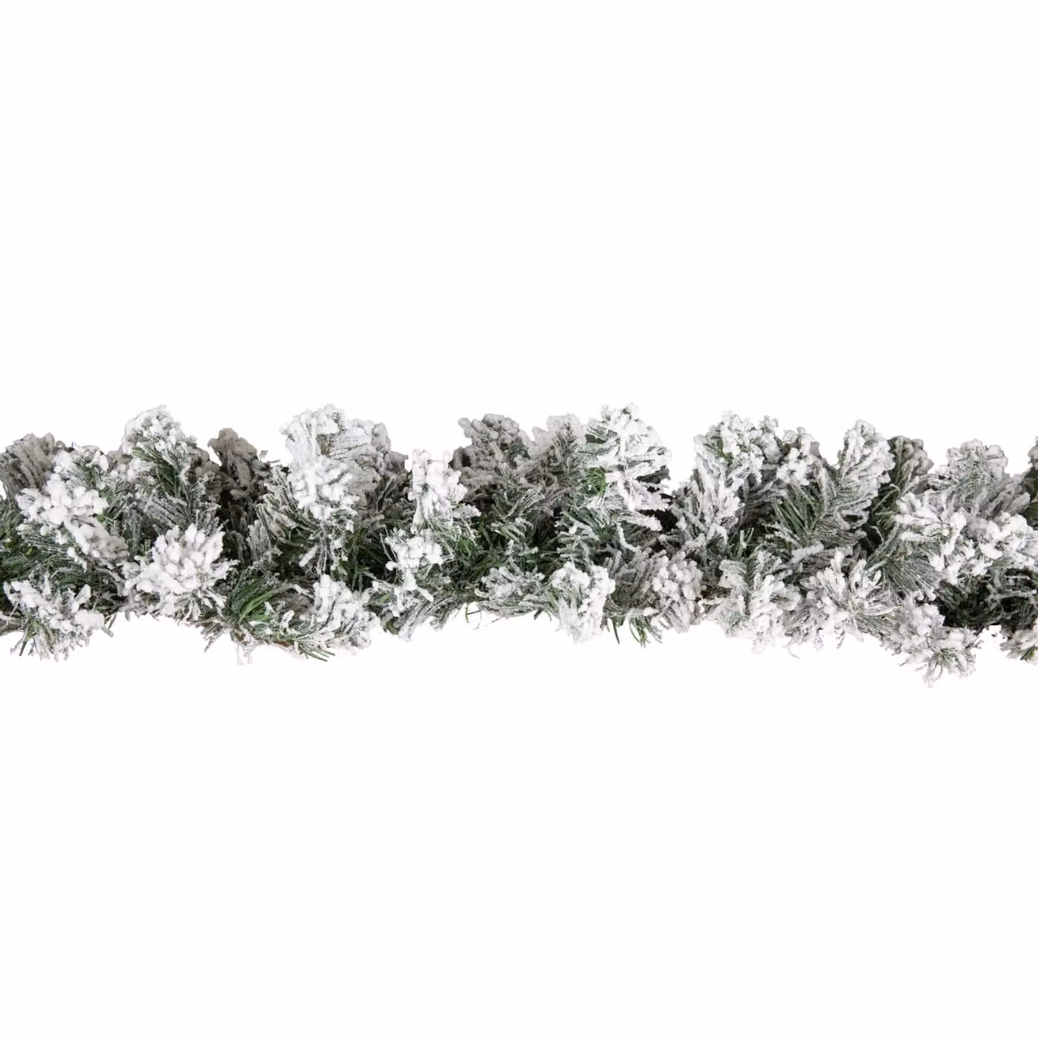 Samuel Alexander 2.7m Green Snow Flocked Christmas Garland with 190 Tips – 3