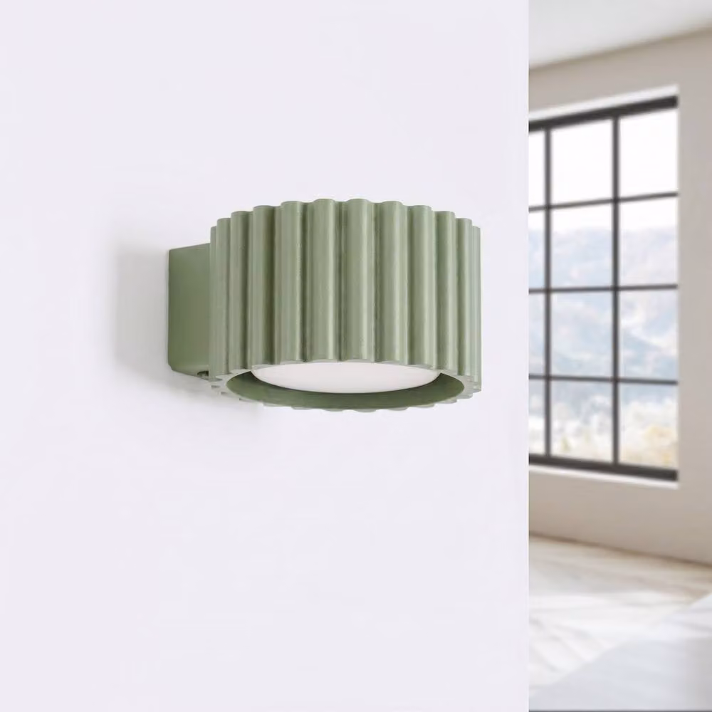 Sollux Lighting minimalist cylinder wall lamp in green, W/D/H: 6 x 10 x 12 cm – 2