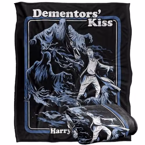 LOGOVISION Harry Potter Dementors Kiss Vintage Silky Touch Super Soft Fleece Throw Blanket, Multicolour, W/D/H: 152.4 x 127.0 x 1.0 cm
