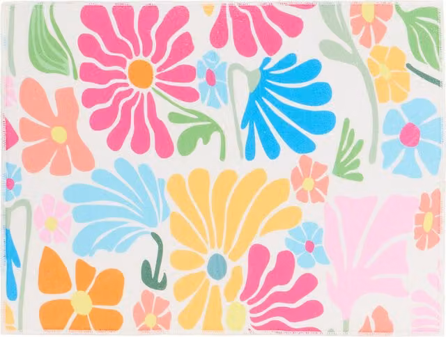 My Home Multicolour and White Microfibre Drying Mat for Adults