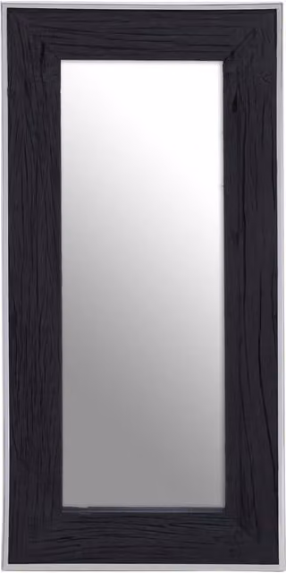 Fifty Five South Modern Oval Wall Mirror with Shelving in Black and Silver