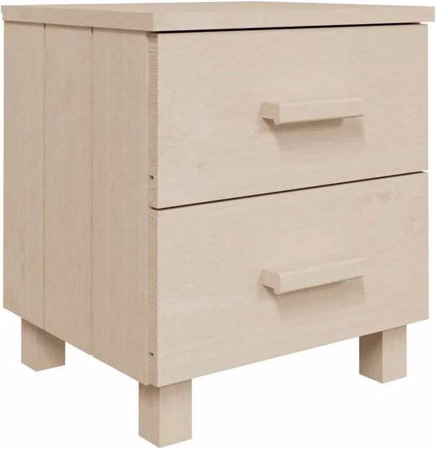 Berkfield Home HAMAR Decorative Bedside Cabinets, 2 Pack, Honey Brown and Light Tan, W/D/H: 40 x 35 x 44.5 cm