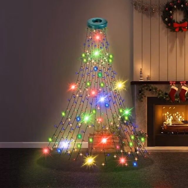 Globrite Multi-Colour LED Christmas Tree Lights with Ring, 288 LEDs, Timer and IP44 Waterproof Rating – 1