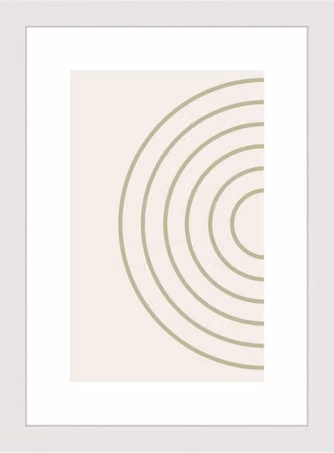 Nielsen Design Velino A4 Picture Frame in White with Abstract Geometric Poster Print and Glass Front