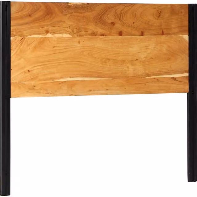 Berkfield Home Industrial Acacia Wood and Iron Headboard in Brown, Width: 120 cm – 1