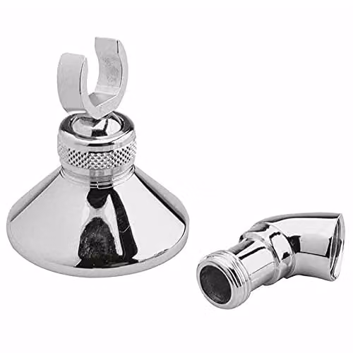 Nuie A310A Modern Brass Bathroom Shower Round Wall Bracket and Elbow, Chrome