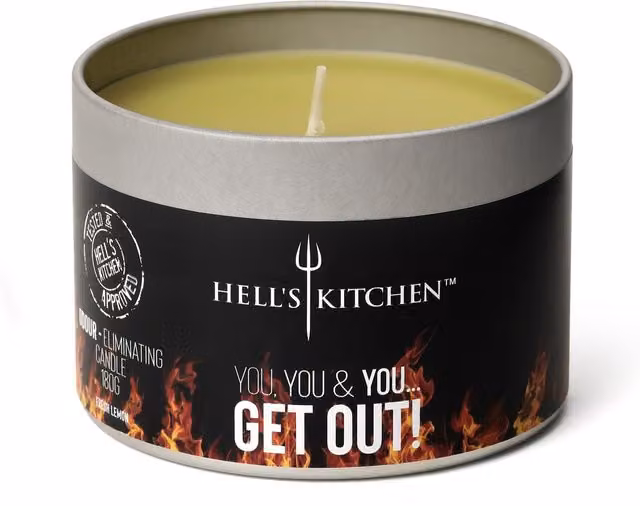 Hell's Kitchen Fresh Lemon Scented Tin Candle in Green, 180g – 4