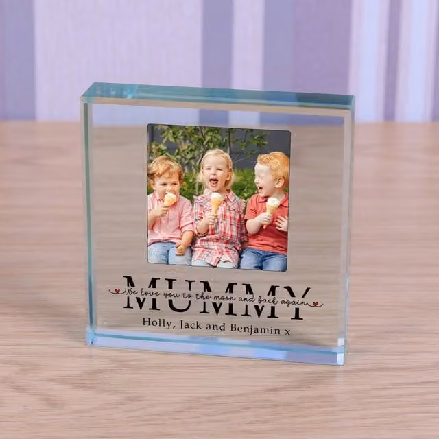 Uniqueful Personalised Mummy Love You To The Moon Transparent Glass Token