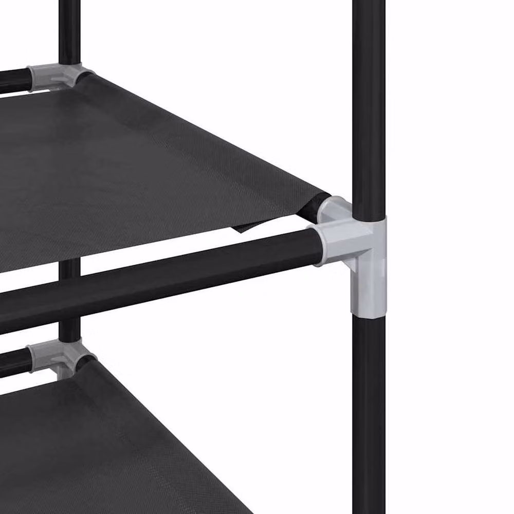 Berkfield Home 10-Tier Shoe Racks, 2 Pack, Black, W/D/H: 33 x 33 x 174 cm – 2