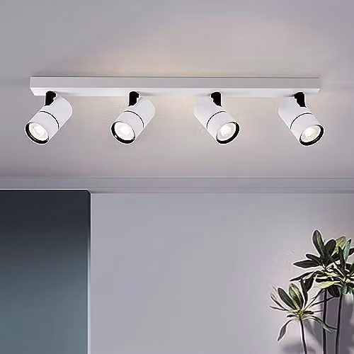 Harper Living Modern 4 Way Adjustable GU10 LED Ceiling Spotlight Bar in White – 2
