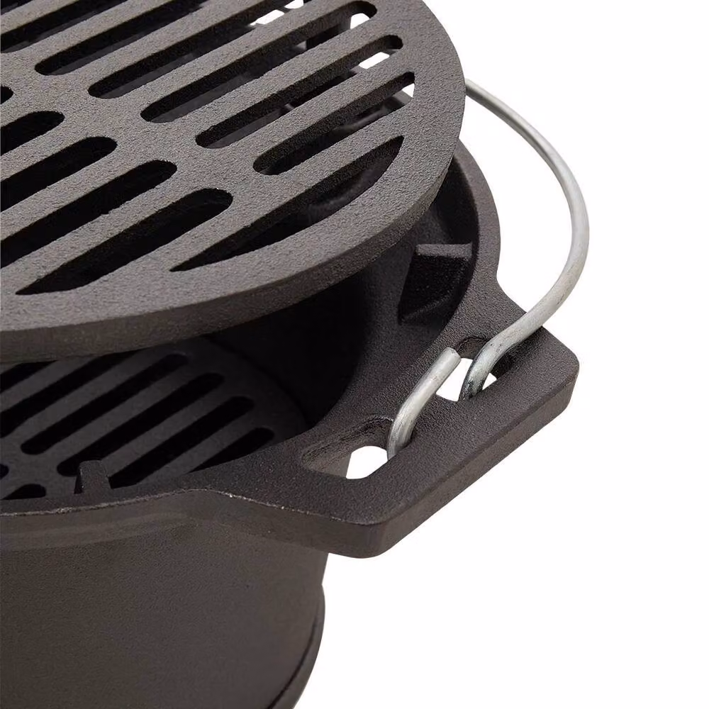FLAVORA Tabletop Cast Iron Charcoal BBQ Grill, Black, W/D/H: 25.5 x 23.0 x 21.5 cm – 3