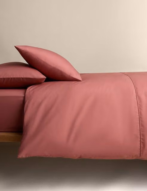 M&S Egyptian Cotton 230 Thread Count Plain Duvet Cover Set, Beige, W: 180 cm x H: 200 cm