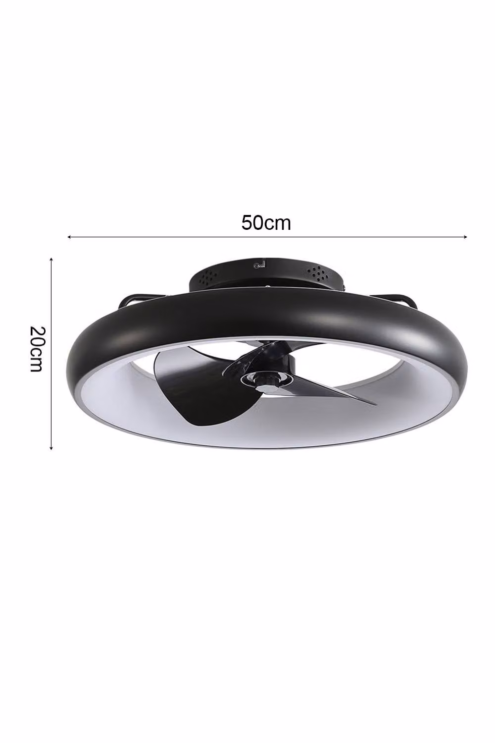 Livingandhome Industrial Style Ceiling Mount LED Fan Light with Timer in Black – 3