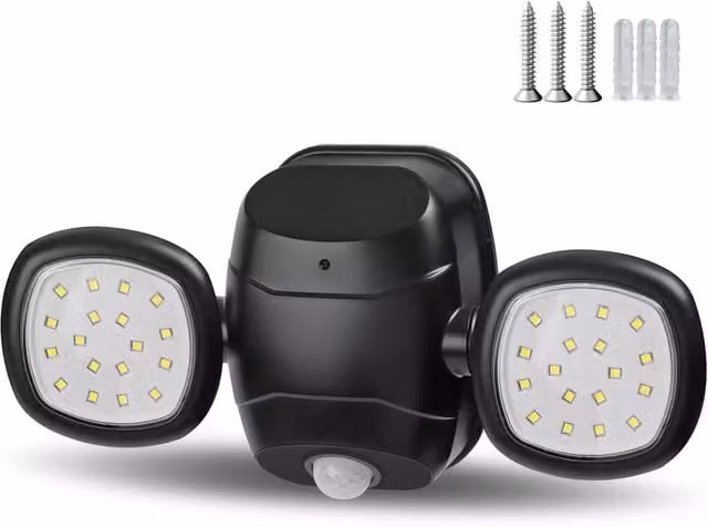 VOGREX 600LM Black Outdoor Security Wall Floodlight with PIR Motion Sensor – 1