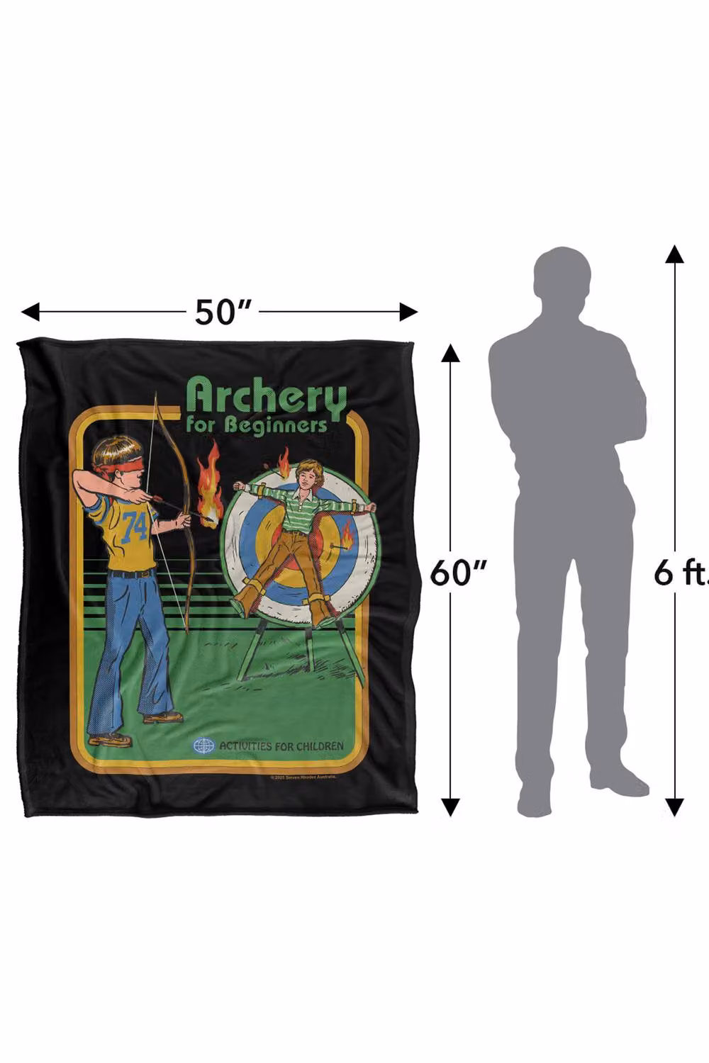 Steven Rhodes Archery For Beginners Multicolour Super Soft Fleece Throw Blanket W/D/H: 91 x 147 cm – 3