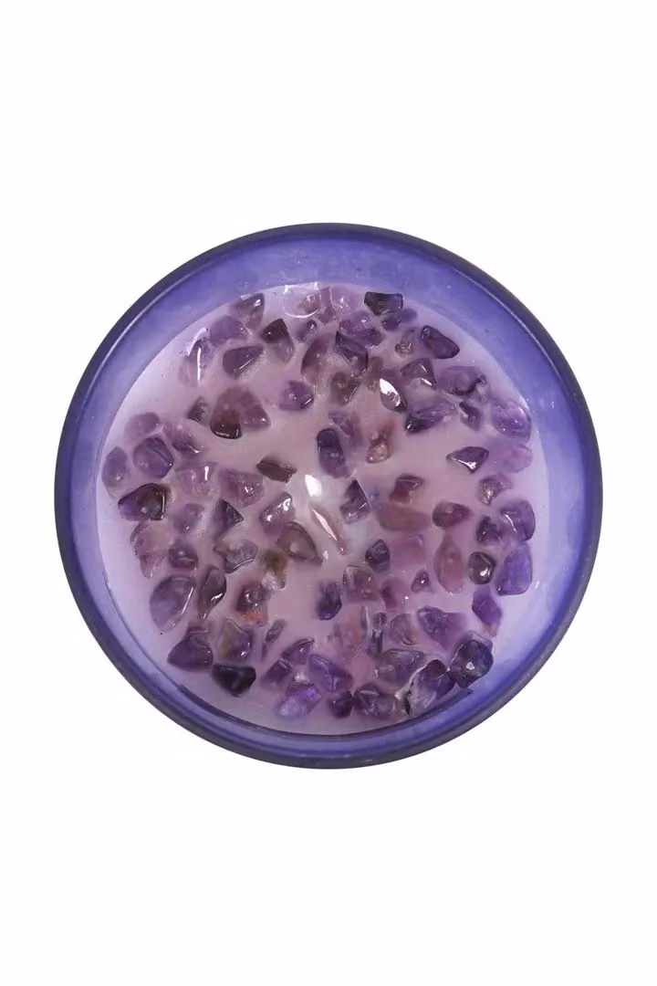 KDMD Third Eye Chakra Lavender Crystal Chip Votive Candle in Blue and Purple – 2