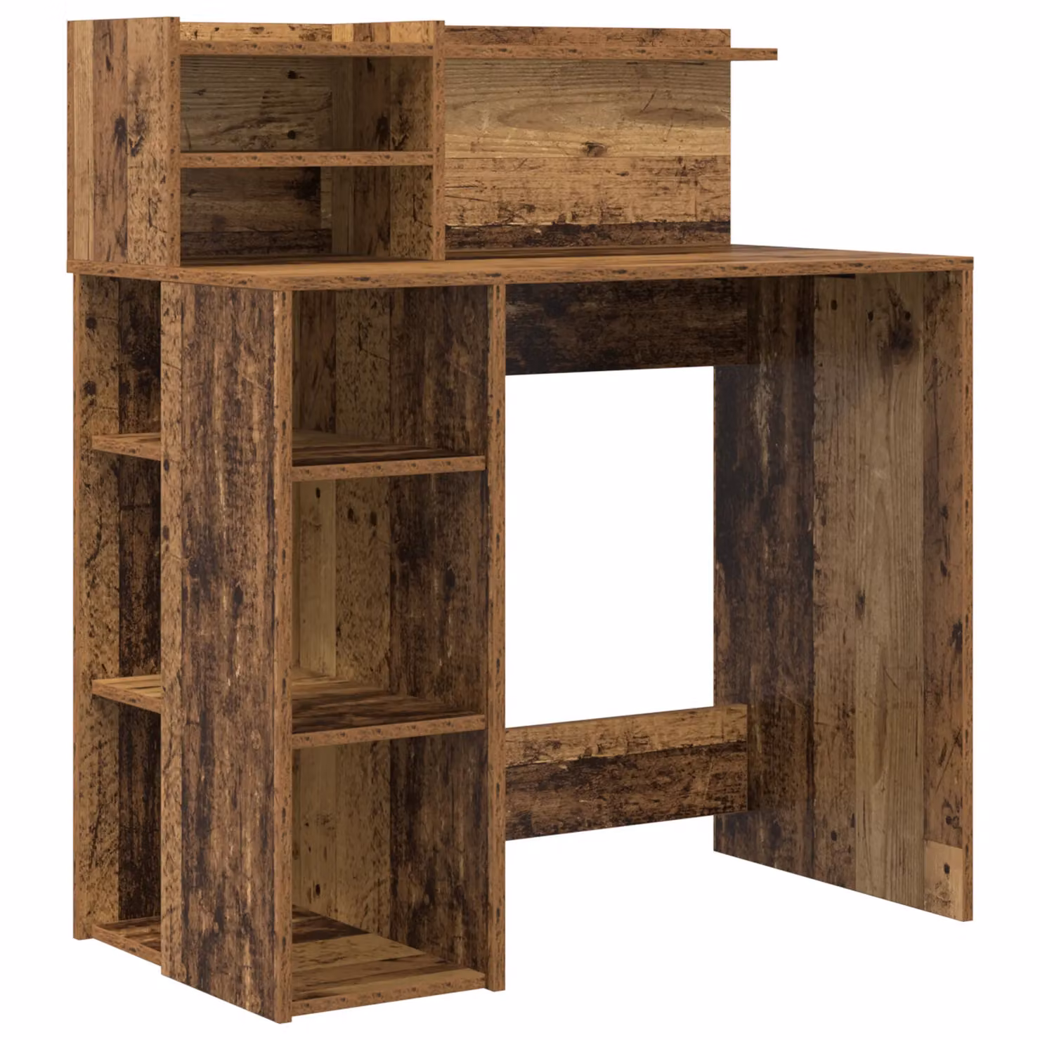 Berkfield Modern Writing Desk with Storage in Old Wood, W/D/H: 90 x 48 x 101.5 cm – 2
