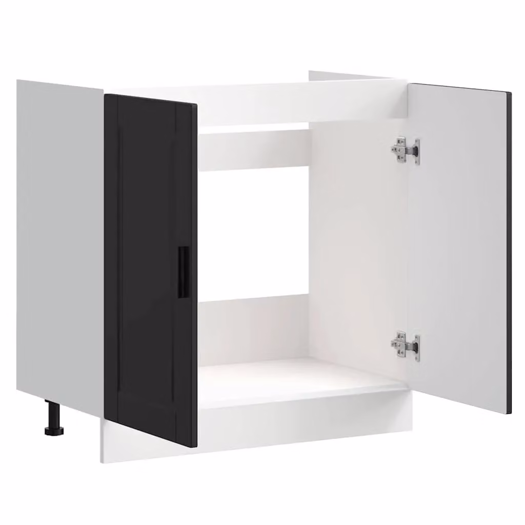 Berkfield Home Porto Black Freestanding Sink Base Cabinet W/D/H: 80 x 46 x 81.5 cm – 2