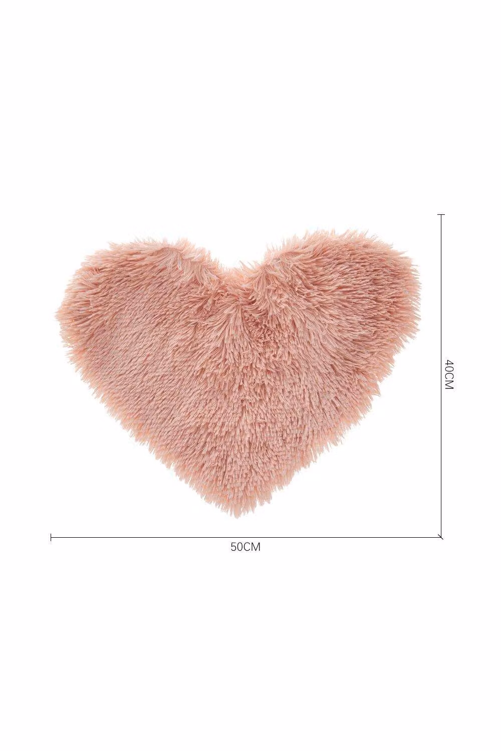 H&O Direct Pink Heart Shaped Long Plush Throw Pillow Cover, W: 50 cm, H: 40 cm – 2