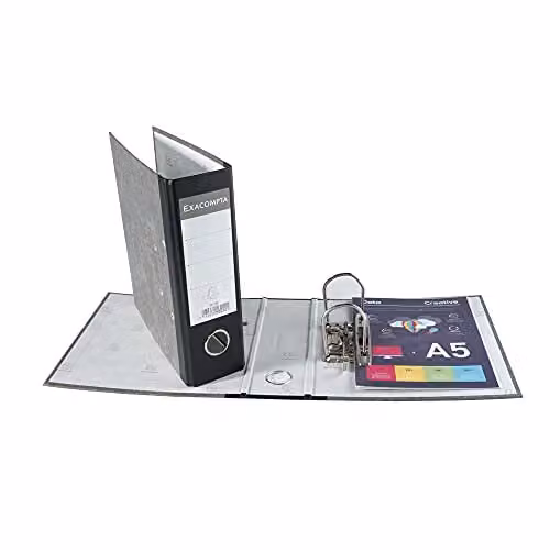 Exacompta Grey Marbled Paper Lever Arch File A5 with 70 mm Spine – 2