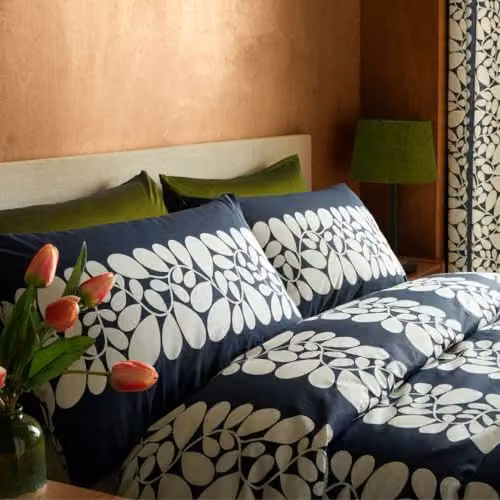 Orla Kiely Sycamore Stripe Space Blue 100% Cotton Reversible Duvet Cover and Pillowcase Set, W/D/H: 200 x 200 cm – 2
