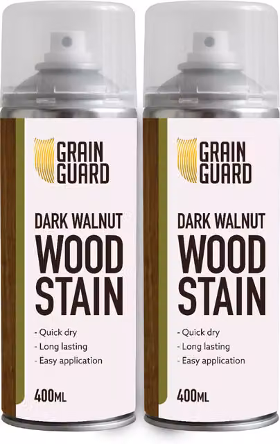 Grain Guard Water Based Wood Stain Spray in Walnut Brown, 2 x 0.4 l