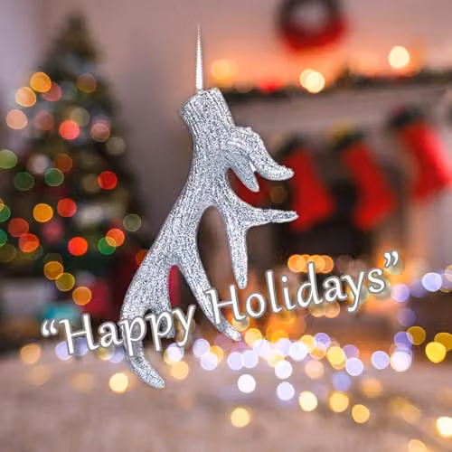 VFM e-Store Silver Hanging Stag Antler Christmas Tree Ornament, H 17 x W 7 x D 2 cm – 4