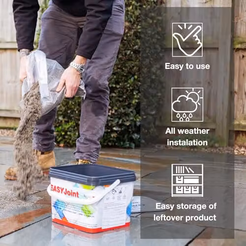 Azpects EASYJoint Ready Mixed Paving Jointing Compound for Outdoor Natural Stone and Slate, Grey, 12.5kg – 3