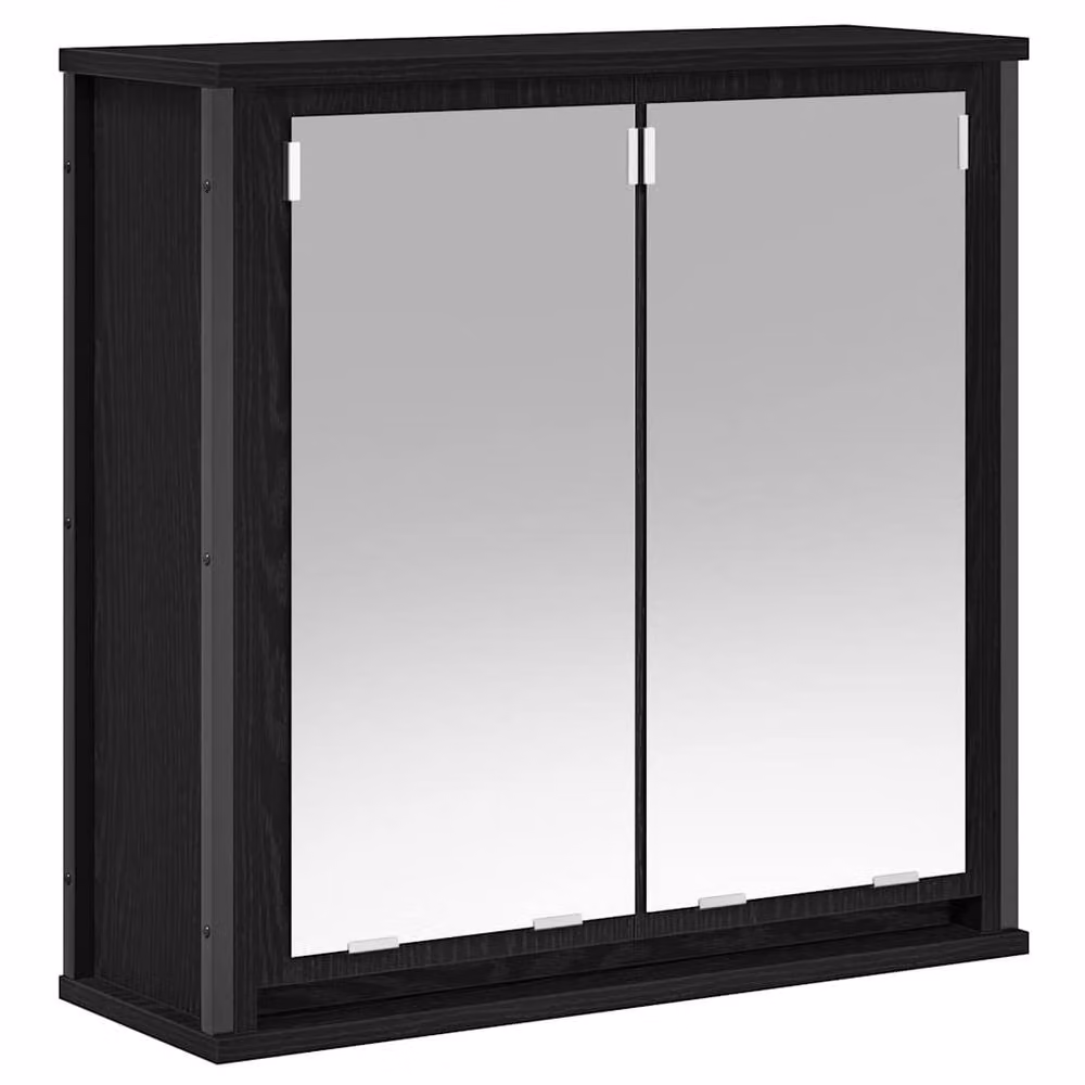 Berkfield Home Decorative Bathroom Wall Cabinet with Mirror in Black Oak, W/D/H: 60 x 21 x 60 cm – 3