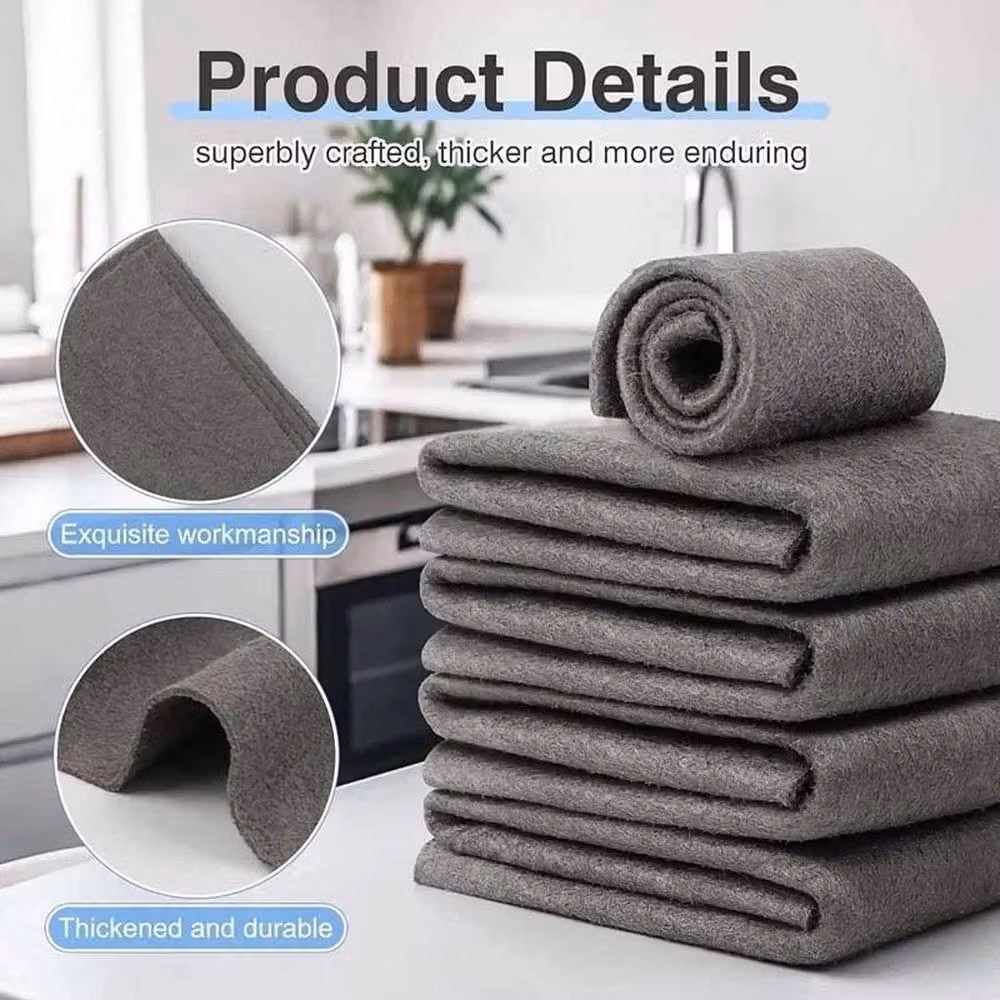 Kelvenix 2-Piece Thickened Magic Cleaning Cloths in Grey, W/D: 30.48 x 40.64 cm – 5