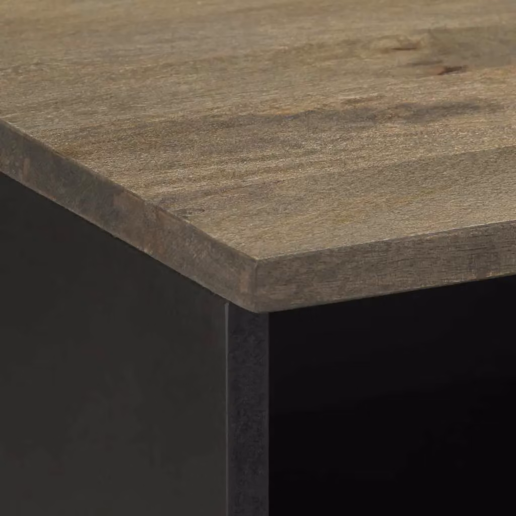 Berkfield Home Black Mango Wood TV Cabinet W/D/H: 70 x 33 x 46 cm – 3