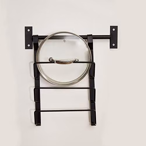Orsina Sorello Hanging Metal Pan Lid Rack, Black, W/D/H: 7 x 24 x 36 cm – 3