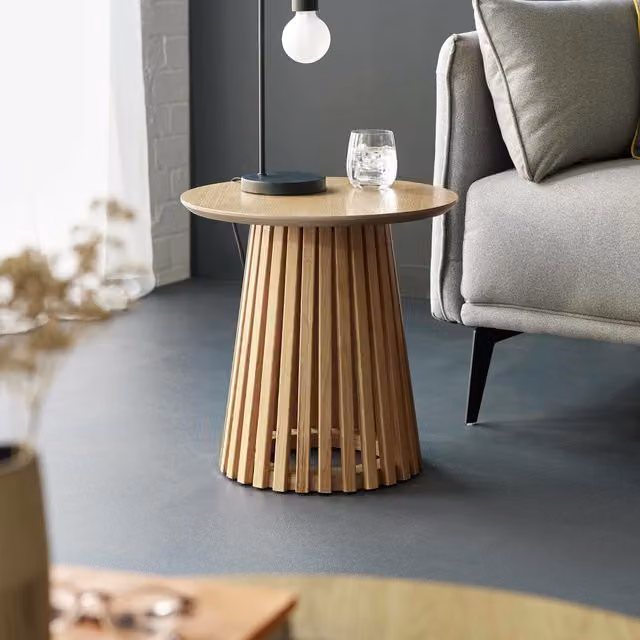 Julian Bowen Ollie Round Oak Lamp Table, Diameter: 99.5 cm