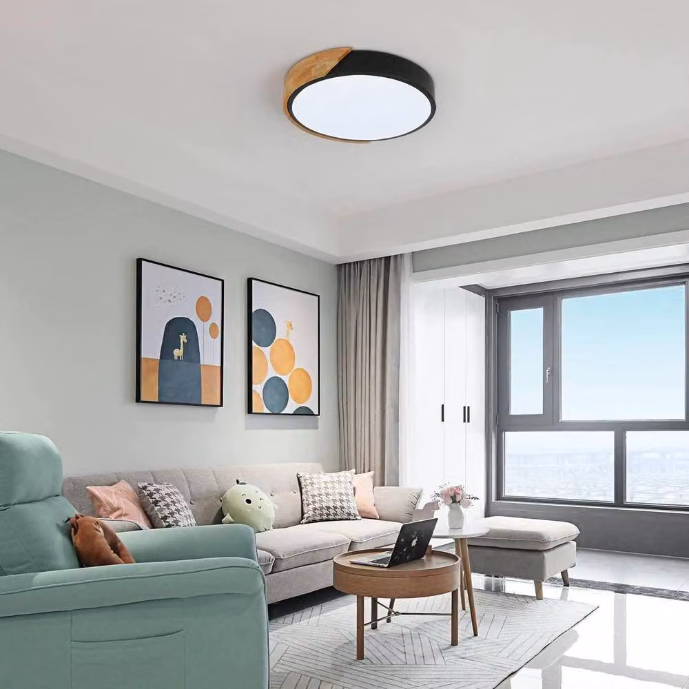 Goeco Modern Round LED Ceiling Light, 24W, 6500K, Diameter: 30 cm, Black – 2